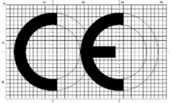 a stylized C and E that represents EU ceclaration of conformity