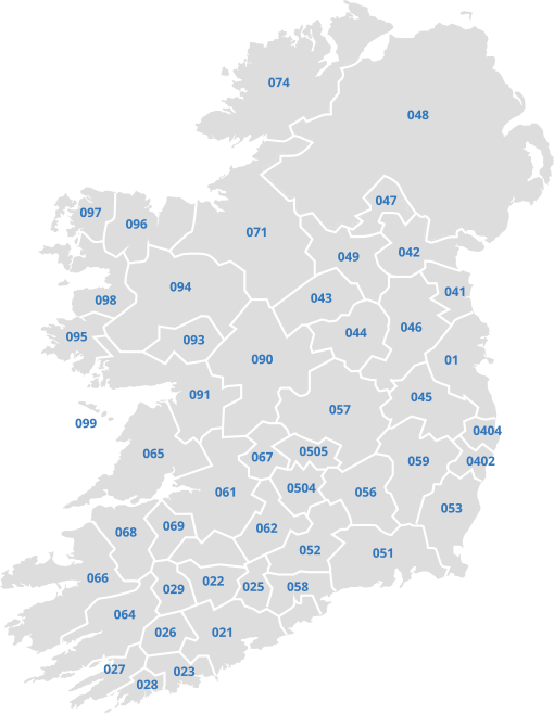 Area Code Maps Commission For Communications Regulation